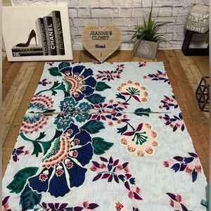 ANTHROPOLOGIE LIBERTY EMBROIDERED FEATHER BLOOM SHAMS (2)